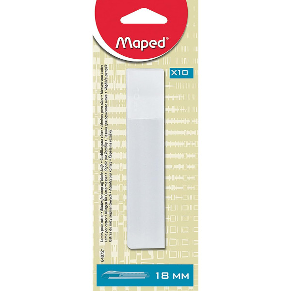 Lames de rechange pour cutter - 18mm - Maped - Etui de 10 lames