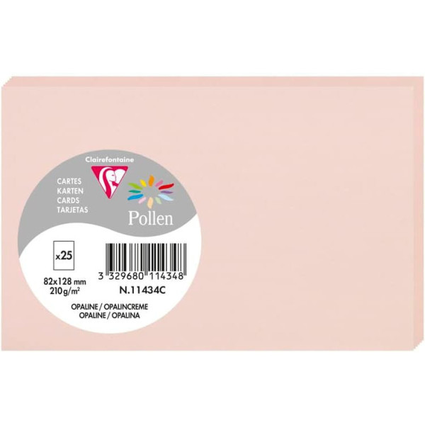 Cartes - 8,2x12,8cm - 210g - Pollen - Opaline - 25 unités - Clairefontaine