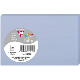 Cartes - 8,2x12,8cm - 210g - Pollen - Bleu lavande - 25 unités - Clairefontaine
