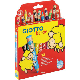 Crayons de couleur Giotto Be-bè – 12 couleurs – Dès 2 ans