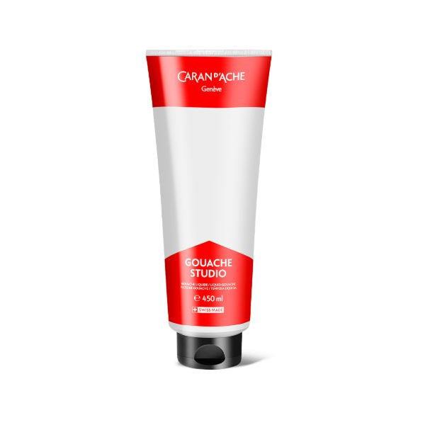 Gouache Studio - Blanc - Ultra couvrante - Mate - Tube 450 ml - Caran d'Ache