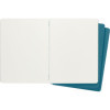 3 carnets - 19x25cm - Turquoise - 120 pages blanches - Couverture souple - Moleskine