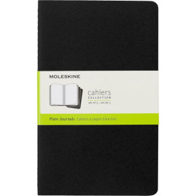 3 carnets - 13x21cm - Noir - 80 pages blanches - Couverture souple - Moleskine