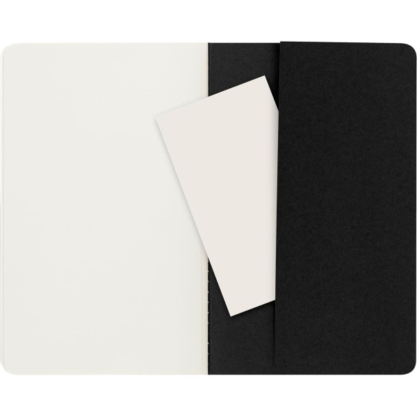 3 carnets - 13x21cm - Noir - 80 pages blanches - Couverture souple - Moleskine