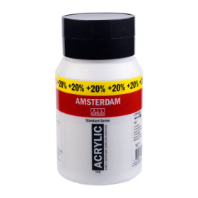 Peinture Acrylique - Blanc de titane - 105 - Amsterdam - Pot de 500ml + 100ml offert