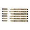 Lot de 6 fineliners noirs Sakura Pigma Micron – tailles 005 à 08