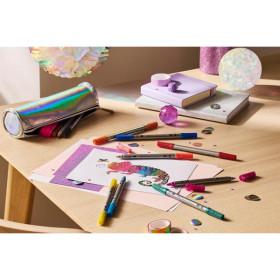Set de 10 feutres pailletés Faber-Castell double pointe – 0,5 à 5 mm