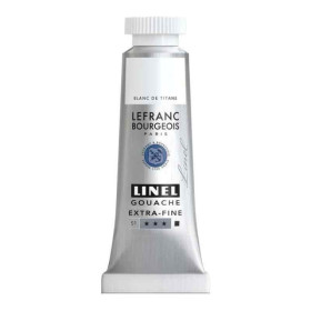 Gouache extra-fine Lefranc Bourgeois Linel Blanc de Titane 08 – Tube 14 ml