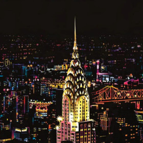 Peinture à gratter - New York de nuit - 29,7x42cm - Activité familiale - Stylet inclus - Figure d'Art