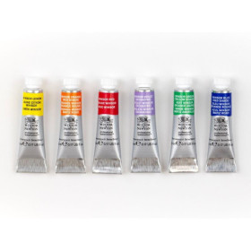 Peinture aquarelle - 6 couleurs winsor - Winsor et Newton - 6 tubes de 5ml