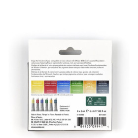 Peinture aquarelle - 5 couleurs fondamentales - Winsor et Newton - 6 tubes de 5ml
