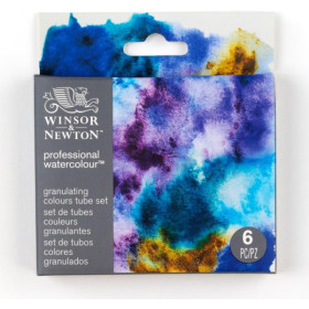 Peinture aquarelle - 6 couleurs granulantes - Winsor et Newton - 6 tubes de 5ml