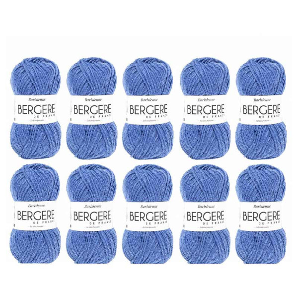10 pelotes de laine - Azur - 100% acrylique - Bergère de France - Barisienne
