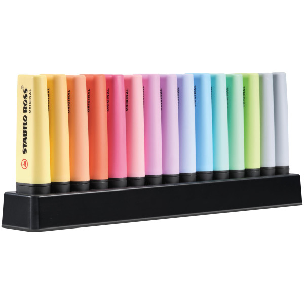 Set de bureau de 15 surligneurs STABILO BOSS ORIGINAL Pastel