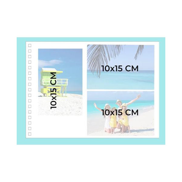 Album photo Titane turquoise à spirales – 150 photos 10 x 15 cm