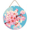 Peinture par numéros Figured’Art Fleurs de cerisier – disque en bois 30 cm