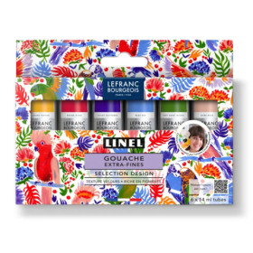 Coffret de 6 tubes de gouache extra-fine Linel – Sélection Design Carole Rampinetta – Lefranc Bourgeois