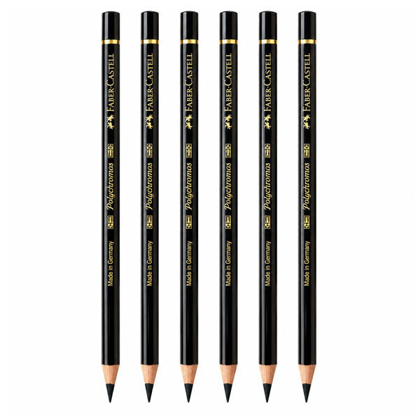 Lot de 6 crayons de couleur Polychromos Noir 199 – Faber-Castell