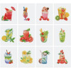 Coffret Diamond Painting Mocktails – 12 toiles 15 x 18 cm – Figured'Art