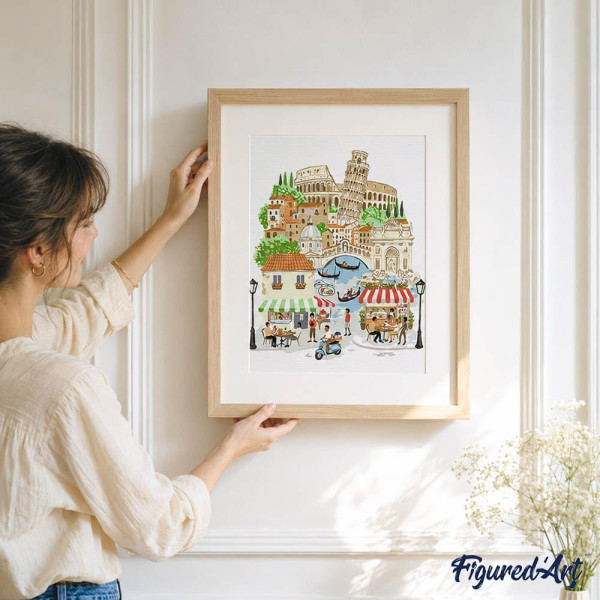 Coffret peinture par numéros La Dolce Vita Italienne – 24,5 x 32,5 cm – Figured'Art