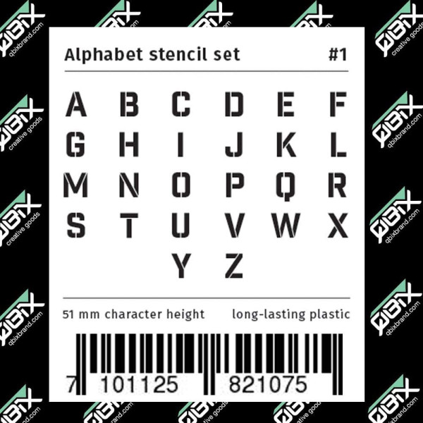 Set de pochoirs 5 cm - Alphabet n°1 - Qbix