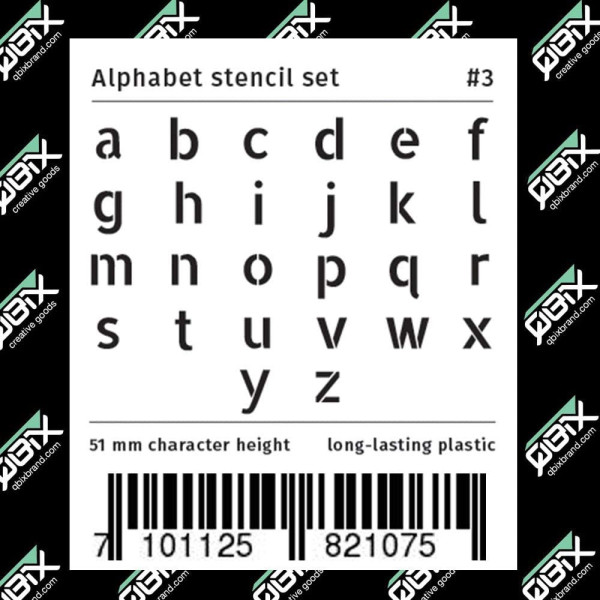 Set de pochoirs 5 cm - Alphabet n°3 - Qbix