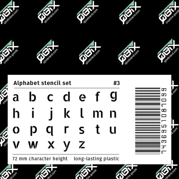 Set de pochoirs 7 cm - Alphabet n°3 - Qbix