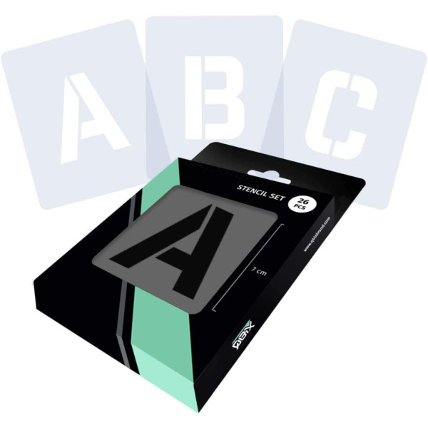 photo-Set de pochoirs 7 cm - Alphabet n°1 - Qbix