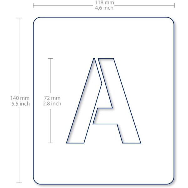 Set de pochoirs 7 cm - Alphabet n°1 - Qbix