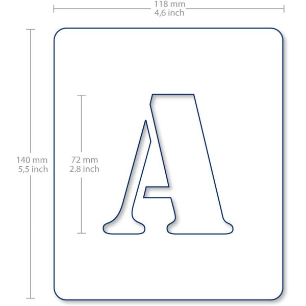 Set de pochoirs 7 cm - Alphabet n°2 - Qbix