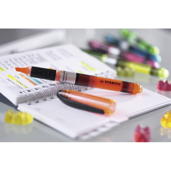 Pochette de 4 surligneurs STABILO NAVIGATOR - assortiment fluo