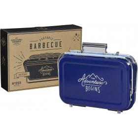 photo-Barbecue portable - Pour pique-nique camping - Bleu - Acier inoxydable