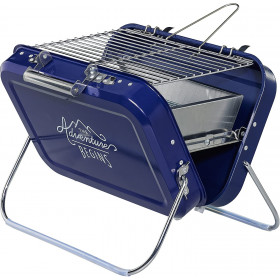 Barbecue portable - Pour pique-nique camping - Bleu - Acier inoxydable