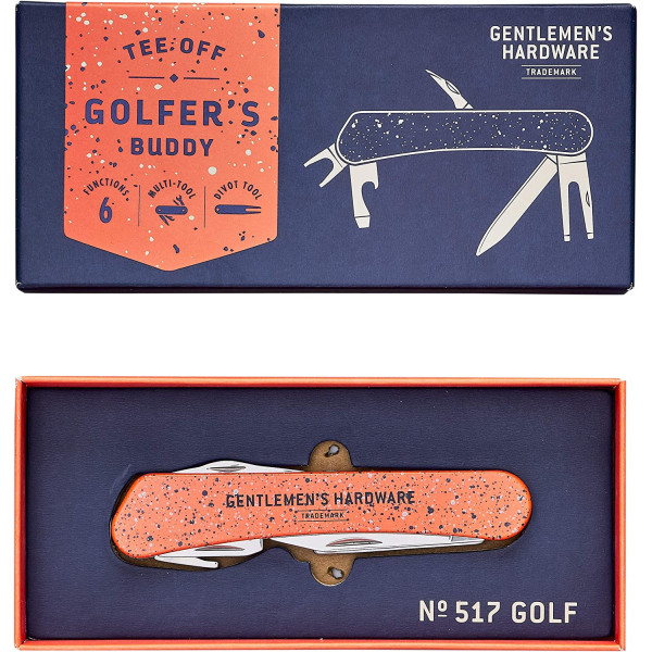 Couteau pliable - Multifonctions - Outil pour le golf - Divot - Nettoyeur rainure - Tournevis - Décapsuleur