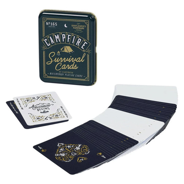 photo-Jeu de cartes - 52 cartes illustrées - Etanche - Boîte en métal