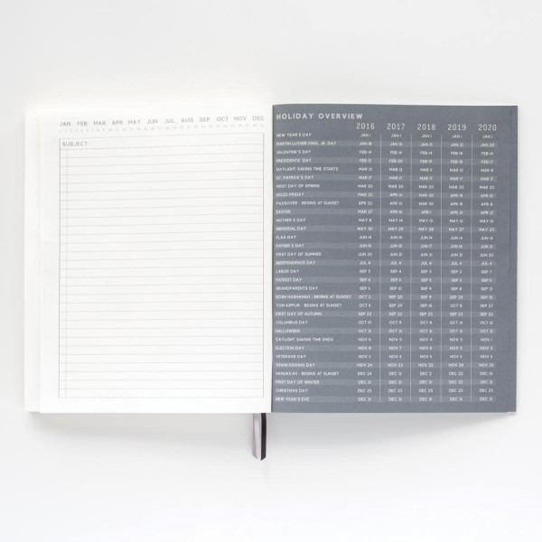 Agenda - Carnet de notes - 17 x 21,6 cm - 192 pages - Marque-page intégré