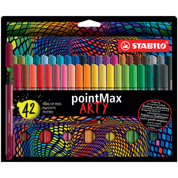 photo-Etui carton de 42 feutres de dessin STABILO pointMax ARTY - pointe moyenne