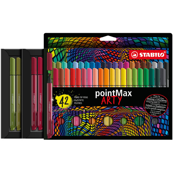 Etui carton de 42 feutres de dessin STABILO pointMax ARTY - pointe moyenne