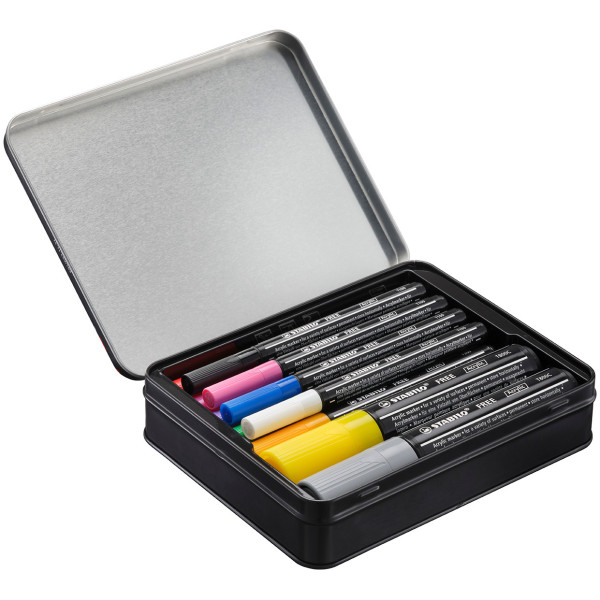 Kit de création de 11 marqueurs STABILO FREE acrylic pointes mixtes