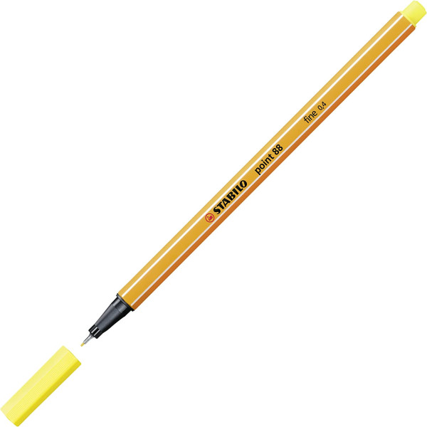 Stylo-feutre STABILO point 88 - pointe fine - Jaune citron
