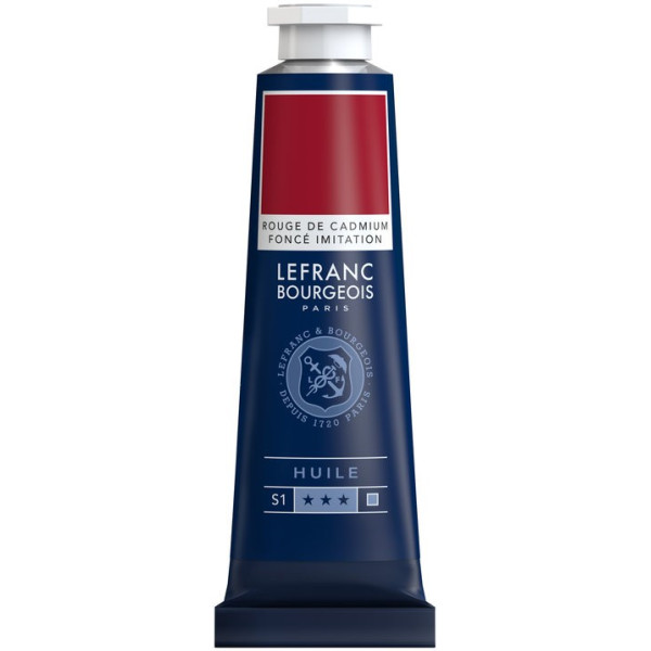 Rouge de Cadmium Foncé - Tube de peinture à l'huile - 40 ml -Lefranc Bourgeois