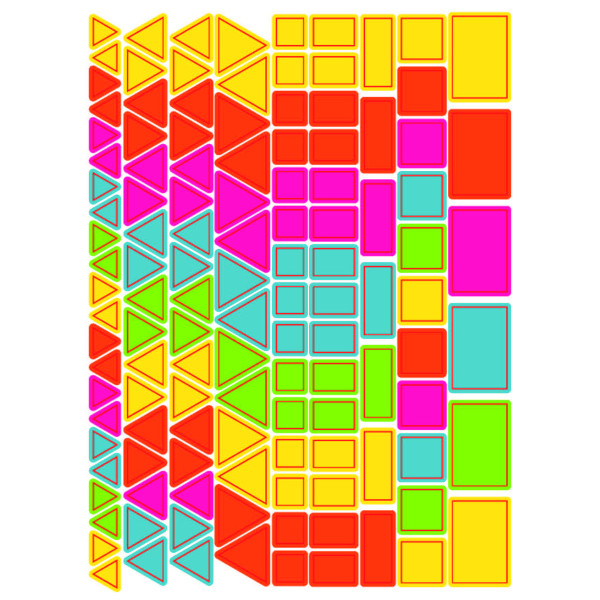 photo-Gommettes formes géométriques - Rectangle - Triangle - 244 pièces