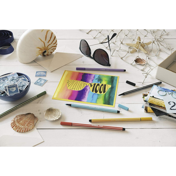 Feutre de dessin STABILO Pen 68 - pointe moyenne - Rouge pourpre