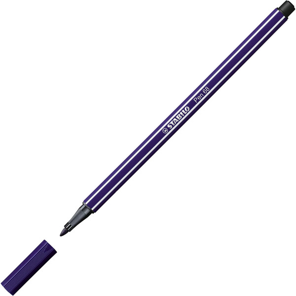 Feutre de dessin STABILO Pen 68 - pointe moyenne - Bleu de Prusse