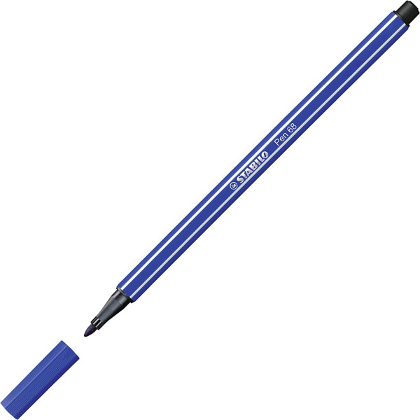 Feutre de dessin STABILO Pen 68 - pointe moyenne - Bleu outremer