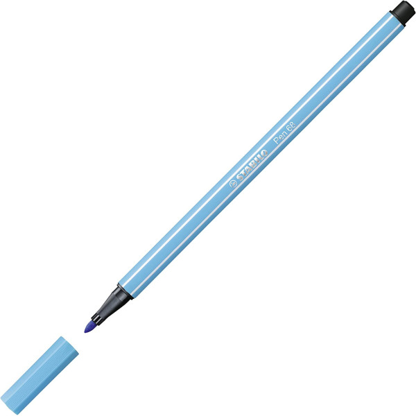 Feutre de dessin STABILO Pen 68 - pointe moyenne - Bleu azur