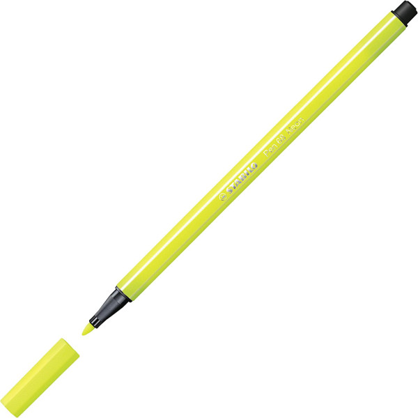 Feutre de dessin STABILO Pen 68 - pointe moyenne - Jaune fluo