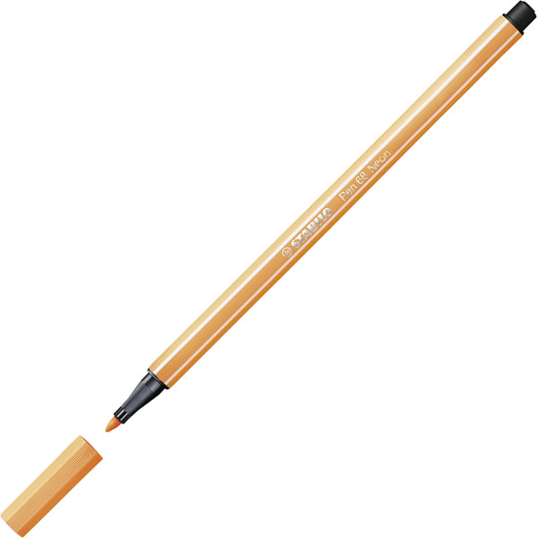 Feutre de dessin STABILO Pen 68 - pointe moyenne - Orange fluo