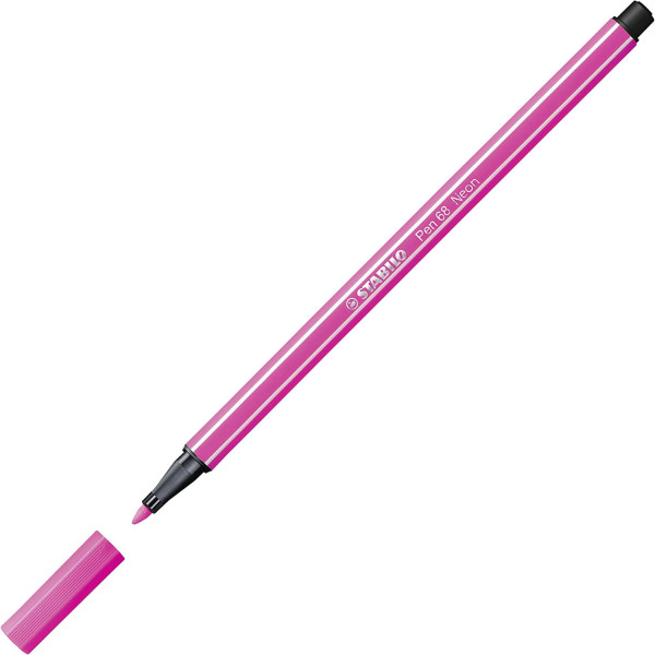Feutre de dessin STABILO Pen 68 - pointe moyenne - Rose fluo