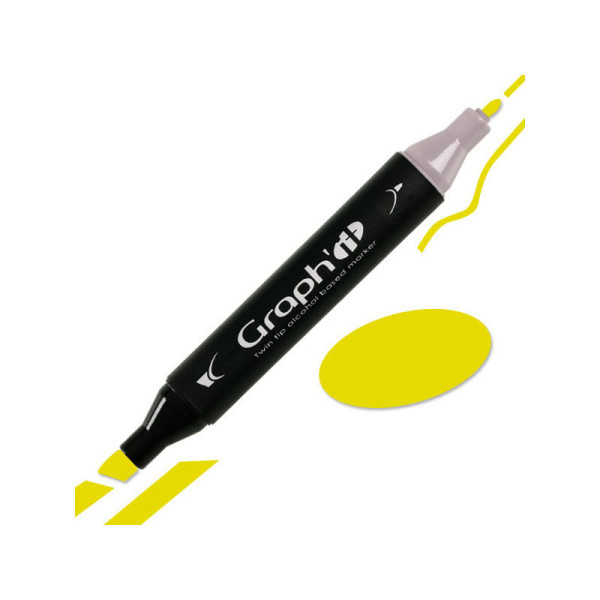 photo-Marqueur - GRAPH'IT - Jaune - Mimosa - 1180 - Deux pointes - Dessin - Illustration